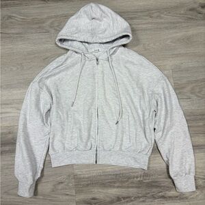 Gray cropped Garage zip up